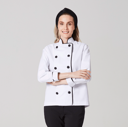 modelo usa uniforme chef de cozinha para restaurante - Dash Uniformes