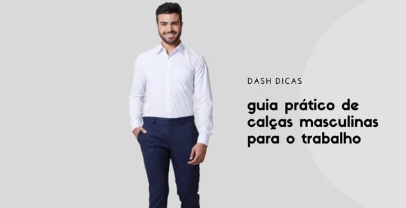 Modelo vestindo calça social masculina azul