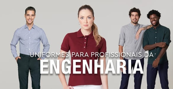 Três homens e uma mulher vestindo uniformes ideais para engenharia civil