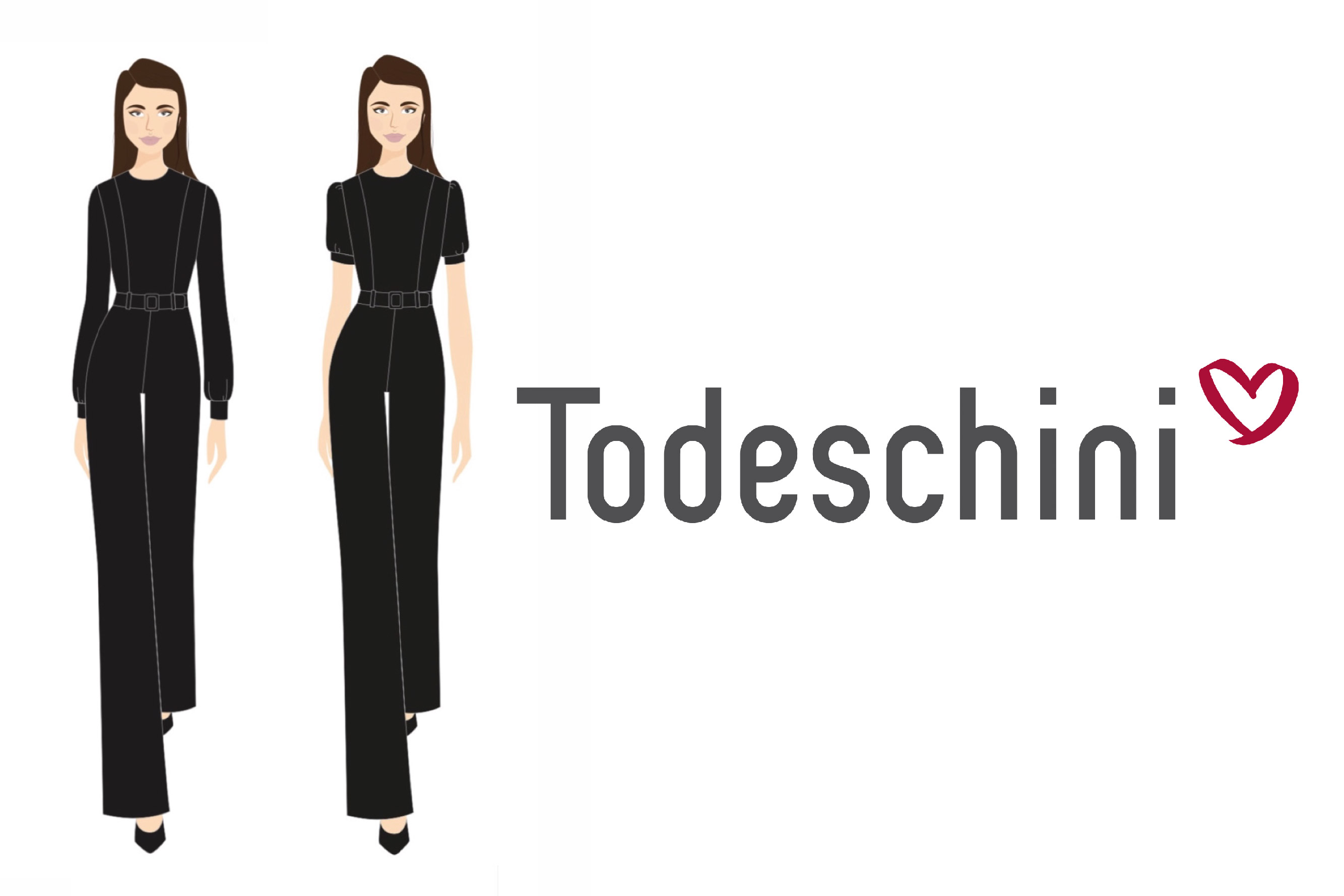 Croquis dos modelos de uniformes da Todeschini criados pela Dash Uniformes.
