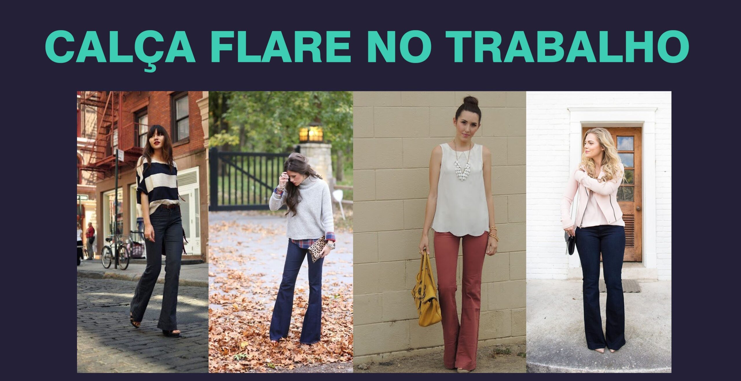 Calça Flare no ambiente de trabalho