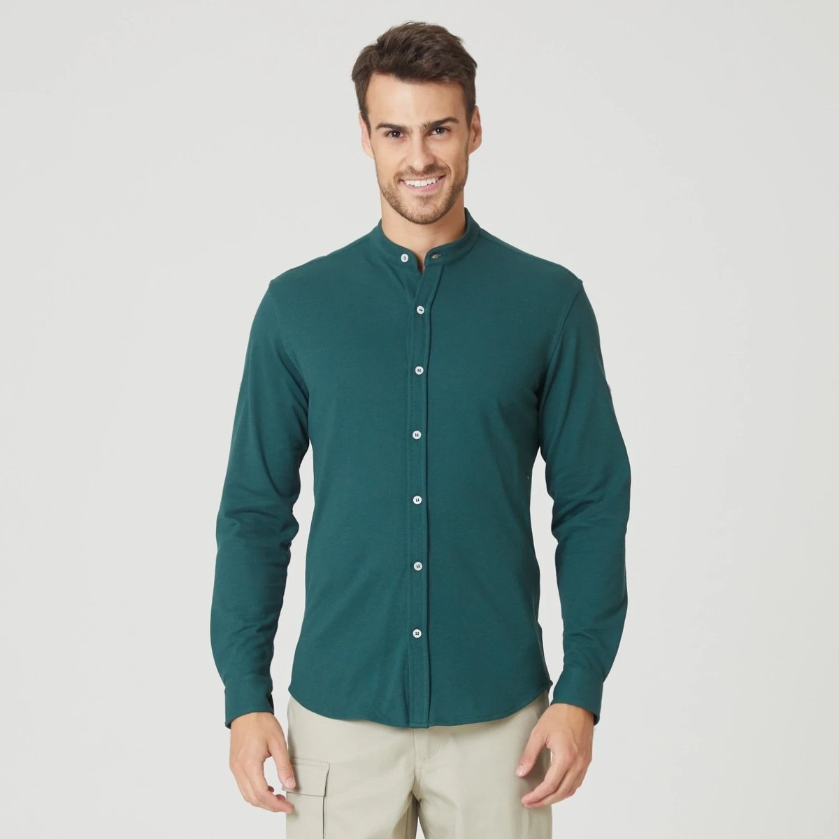 camisa-polo-manga-longa-malha-piquet-verde